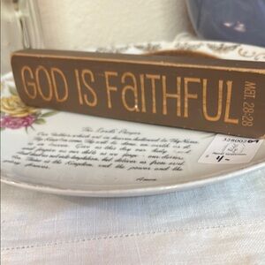 Inspirational Brown and wood Decorative Block